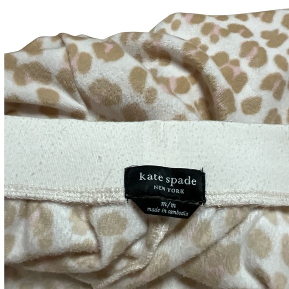 KATE SPADE Soft and Cozy Cheetah Print Pajamas 2 Pce Poly / Elastane Blend Sz M - Picture 8 of 14